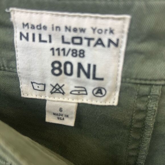 Nili Lotan Cropped Military Pants Olive Green - Picture 4 of 8